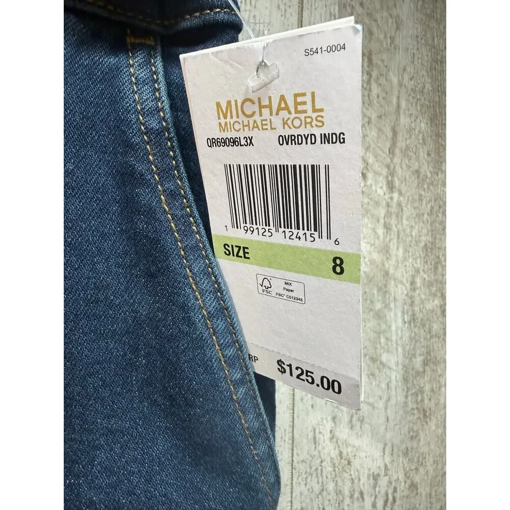 Michael Kors Selma Wide Leg Jeans Women’s 8 Overdyed Indigo Dark Wash NWT $125
